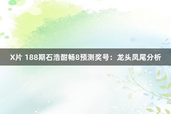 X片 188期石浩酣畅8预测奖号：龙头凤尾分析