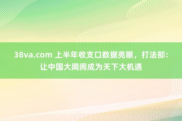 38va.com 上半年收支口数据亮眼，打法部：让中国大阛阓成为天下大机遇