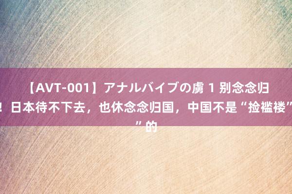 【AVT-001】アナルバイブの虜 1 别念念归来！日本待不下去，也休念念归国，中国不是“捡褴褛”的