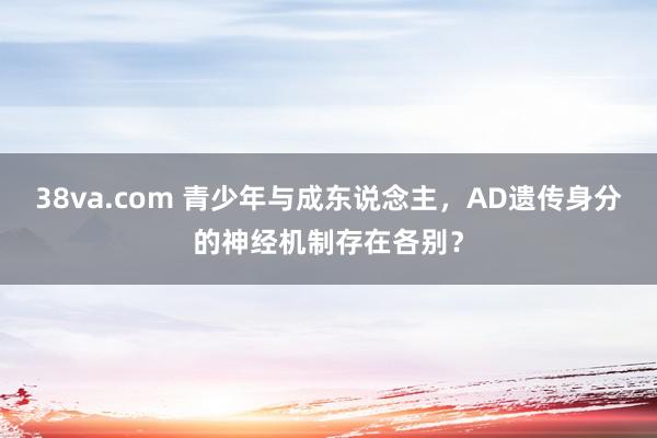 38va.com 青少年与成东说念主，AD遗传身分的神经机制存在各别？