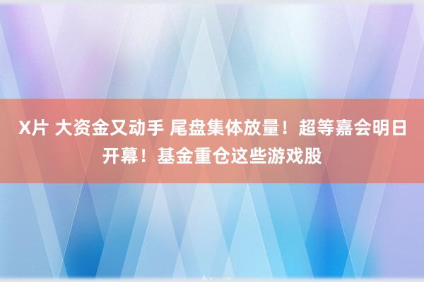 X片 大资金又动手 尾盘集体放量！超等嘉会明日开幕！基金重仓这些游戏股