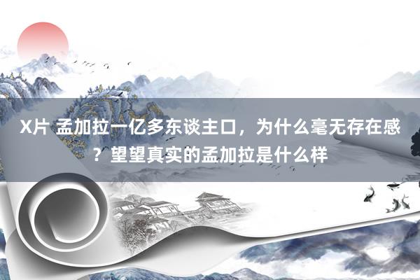 X片 孟加拉一亿多东谈主口，为什么毫无存在感？望望真实的孟加拉是什么样