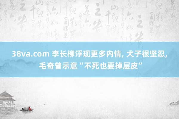 38va.com 李长柳浮现更多内情, 犬子很坚忍, 毛奇曾示意“不死也要掉层皮”