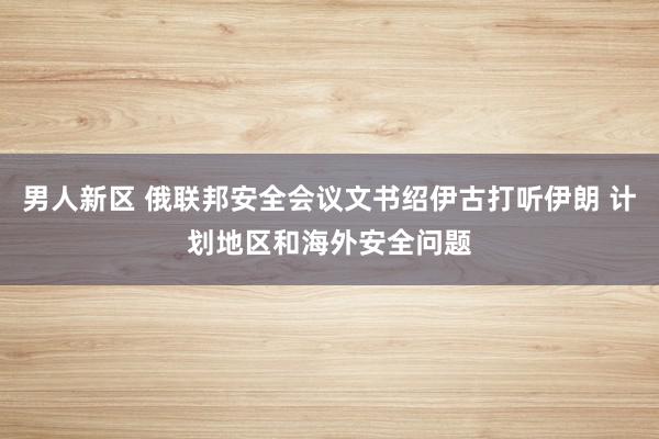 男人新区 俄联邦安全会议文书绍伊古打听伊朗 计划地区和海外安全问题