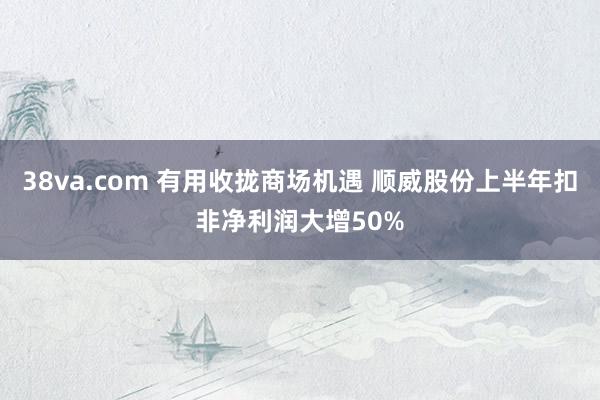 38va.com 有用收拢商场机遇 顺威股份上半年扣非净利润大增50%