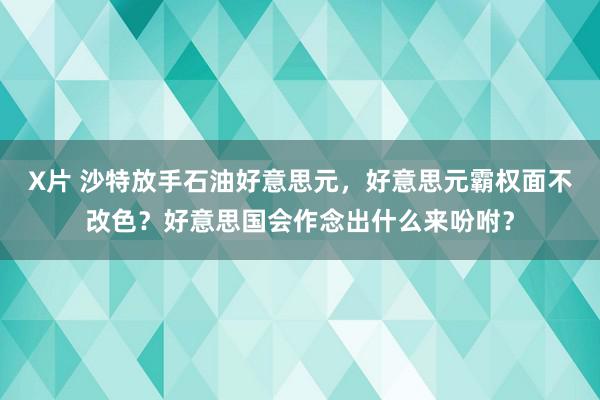 X片 沙特放手石油好意思元，好意思元霸权面不改色？好意思国会作念出什么来吩咐？