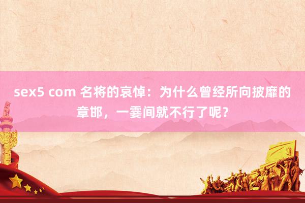 sex5 com 名将的哀悼：为什么曾经所向披靡的章邯，一霎间就不行了呢？