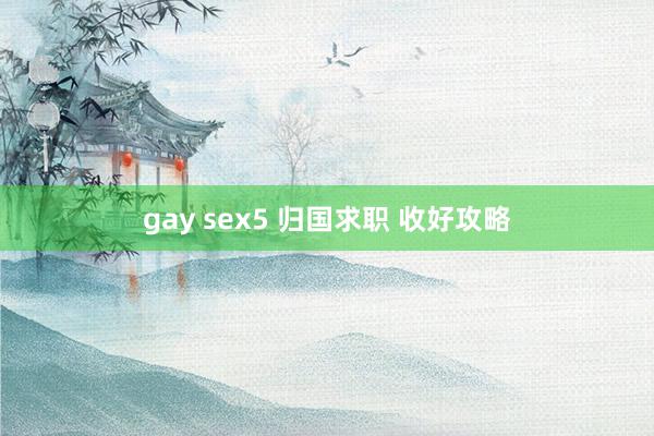 gay sex5 归国求职 收好攻略