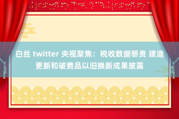 白丝 twitter 央视聚焦：税收数据骄贵 建造更新和破费品以旧换新成果披露