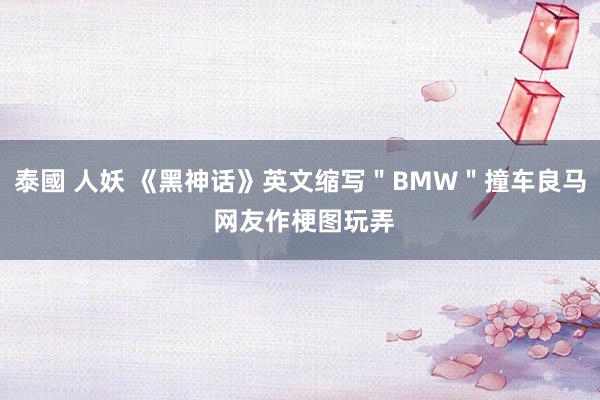 泰國 人妖 《黑神话》英文缩写＂BMW＂撞车良马 网友作梗图玩弄