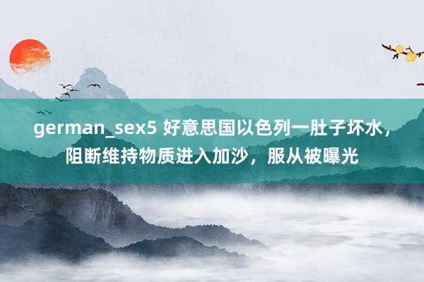 german_sex5 好意思国以色列一肚子坏水，阻断维持物质进入加沙，服从被曝光